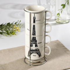 Набор кружек на подставке «Париж» - Фото 1