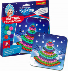 Картина с помпончиками «Ёлочка» - Фото 1