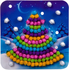 Картина с помпончиками «Ёлочка» - Фото 9