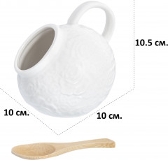 Набор банок для соли с деревянной ложкой «Белые розы» - Фото 1