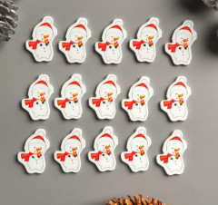 Набор пуговиц декоративных «Снеговичок с подарком» - Фото 2