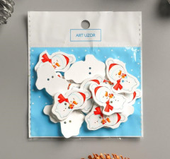 Набор пуговиц декоративных «Снеговичок с подарком» - Фото 3