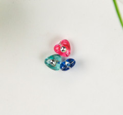 Набор бусин «Сердечки со стразиками» - Фото 1