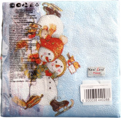 Набор салфеток бумажных «Снеговички» - Фото 1