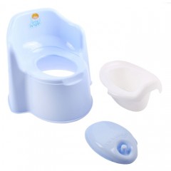 Горшок детский «Little King» с крышкой, пастельно-голубой - Фото 1