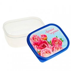Ланч-бокс прямоугольный «Пионы», 500 мл - Фото 1