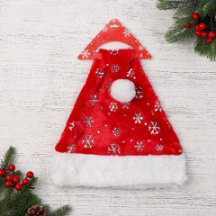 Колпак новогодний «Ворс с серебряными снежинками» - Фото 2