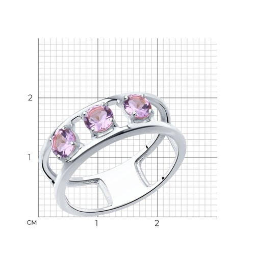 Кольцо из серебра с аметистами