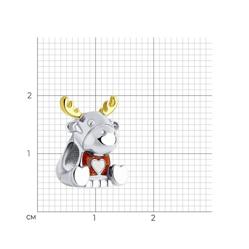 Подвеска-шарм из серебра с эмалью