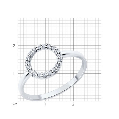 Кольцо из серебра с фианитами