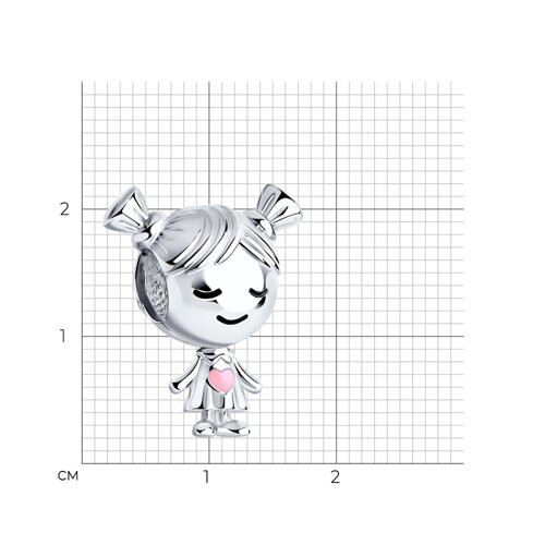 Подвеска-шарм из серебра с эмалью