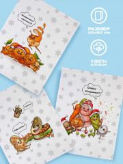 Комплект полотенец вафельных - Фото 1