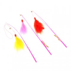 Дразнилка-удочка с бусинами «Фламинго», 50 см, цвет в ассортименте - Фото 1