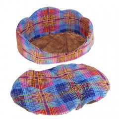 Лежанка овальная с фигурной спинкой, 49х36х19 см, цвет в ассортименте - Фото 1