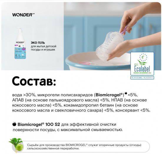 Экогель для мытья детской посуды и игрушек