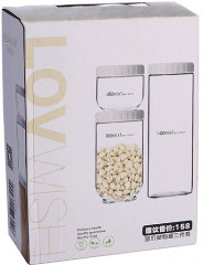 Набор банок для сыпучих продуктов с крышками - Фото 3