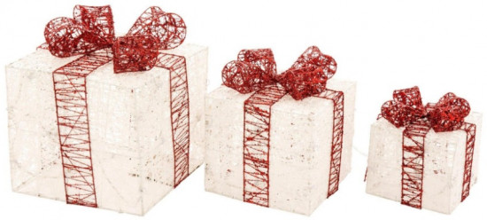 Набор фигурок светодиодных «Подарки белые»