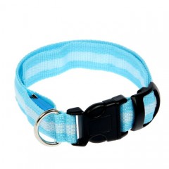 Ошейник с подсветкой, зарядка от USB, до 48 см, 3 режима свечения, голубой - Фото 4