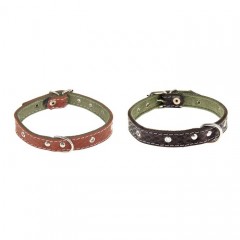 Ошейник комбинированный кожа/брезент, 46х2 см, безразмерный, цвет в ассортименте - Фото 3