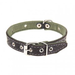 Ошейник комбинированный кожа/брезент, 46х2 см, безразмерный, цвет в ассортименте - Фото 2