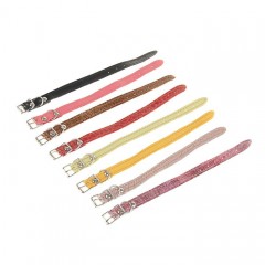 Ошейник кожаный однослойный, 1,1х30 см, цвет в ассортименте - Фото 1