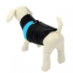 Куртка на синтепоне с креплениями для поводка, размер XL, черная с голубым - Фото 5