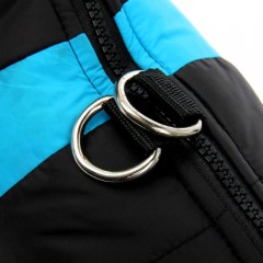 Куртка на синтепоне с креплениями для поводка, размер XL, черная с голубым - Фото 3