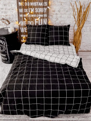 Комплект постельного белья «Grid paper black» - Фото 4