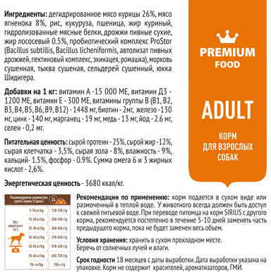 Корм для собак «Ягненок и рис»