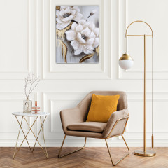 Картина по номерам с поталью «Белые цветы» - Фото 1