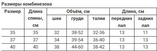 Комбинезон для собак