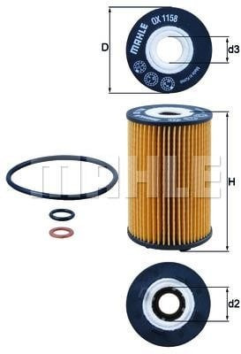 Фильтр масляный Mahle OX 1158D
