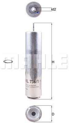 Фильтр топливный KL 736/1D