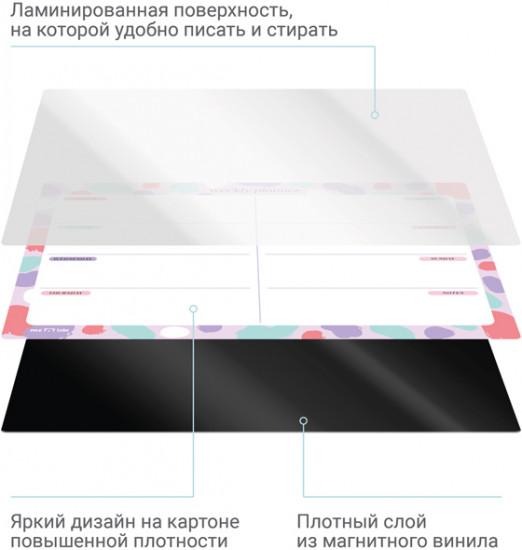 Планер магнитный с маркером «Bright color»