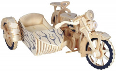 Модель сборная деревянная «Мотоцикл с коляской» - Фото 1