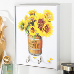 Крючок декоративный «Подсолнухи в бочке» - Фото 1