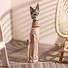 Сувенир «Кошка с бабочками и зеркальным сердцем» - Фото 1