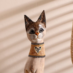 Сувенир «Кошка с бабочками и зеркальным сердцем» - Фото 4