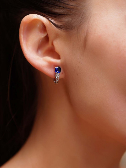 Серьги из серебра с фианитами