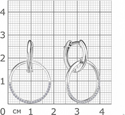 Серьги из серебра с фианитами