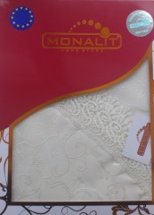 Скатерть тефлоновая «Monalit» (арт. 123, размер 160х160 см, круглая, цвет: слоновая кость) - Фото 1