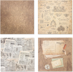 Набор бумаги для скрапбукинга «В стиле ретро» - Фото 2