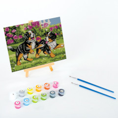 Картина по номерам «Щенки на прогулке» - Фото 2