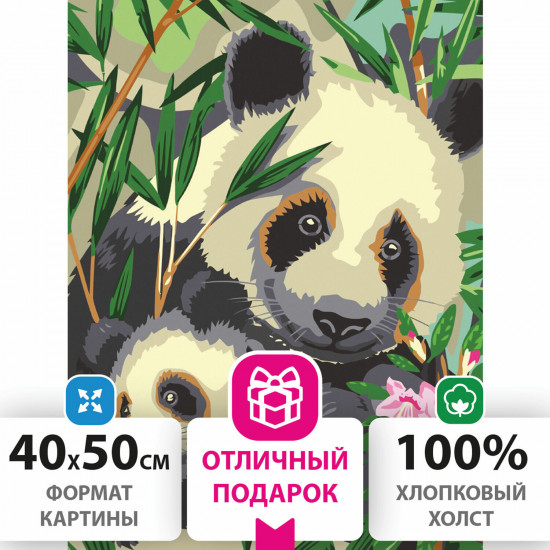 Картина по номерам «Панды»