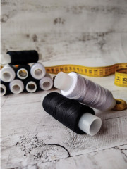Набор ниток швейных, цвет черно-белый микс - Фото 5