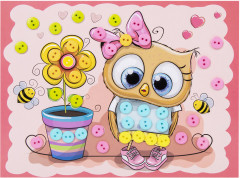 Аппликация из пуговиц «Забавная сова» - Фото 5