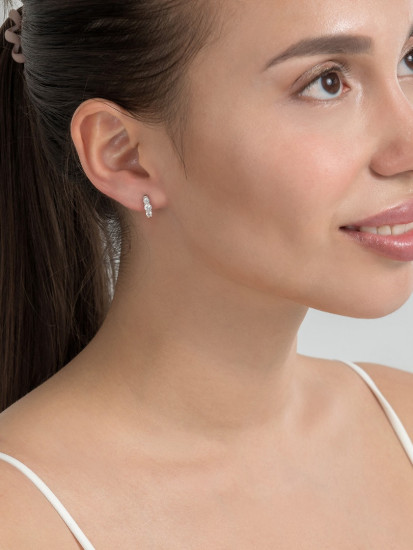 Серьги из серебра с фианитами