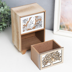 Шкатулка-комод «Дерево и птичка» - Фото 1