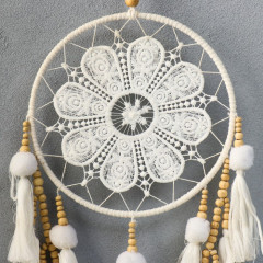 Ловец снов «Кружевной с бусинами и кисточками» - Фото 1