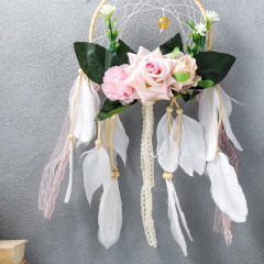 Ловец снов «Цветы и белые перья» - Фото 2